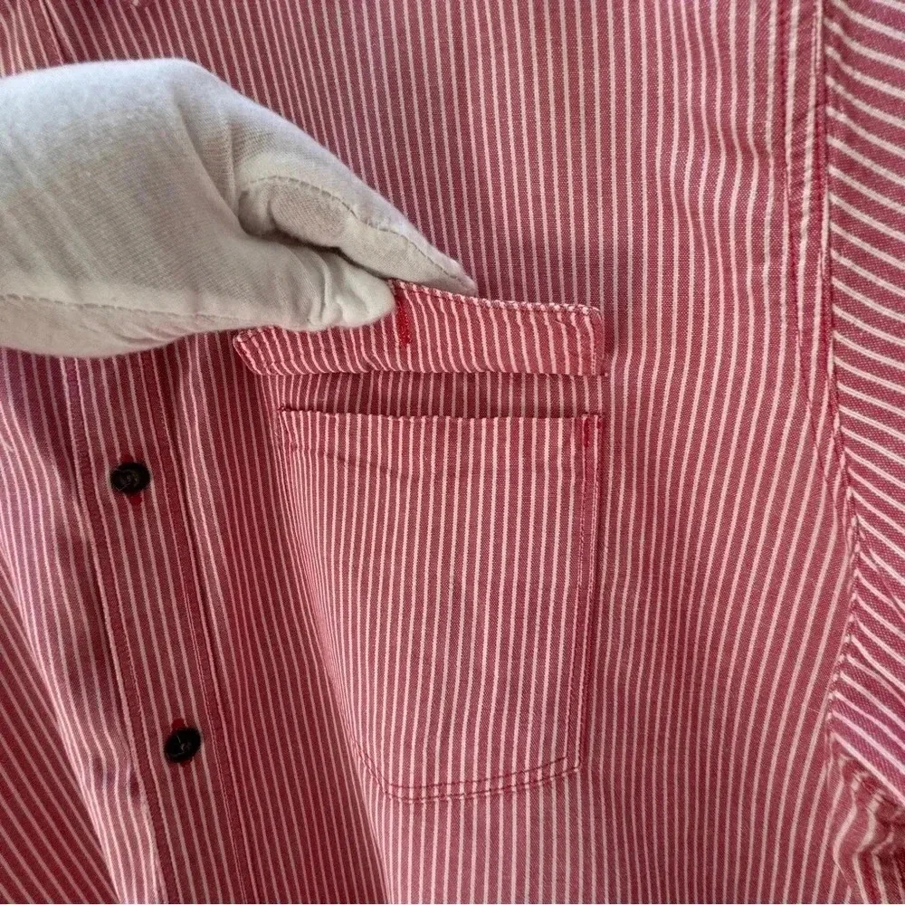 Lucky Brand || Men's Shop Chore Shirt Hearty Cotton Red & Cream XX-Large - Picture 4 of 10